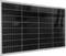 Ein rechteckiges Solarpanel mit mehreren Reihen von dunklen Solarzellen, gerahmt in Silber, zur Stromerzeugung durch Sonnenlicht.