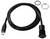 Ein schwarzes USB-C-Kabel mit Befestigungsring und Sechskantmutter, geeignet zum Einbau in Geräte oder Anschluss von Peripheriegeräten.