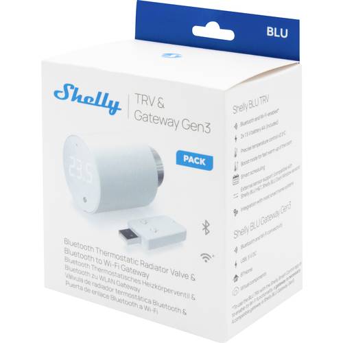 Thumbnail - Shelly Shelly BLU TRV Heizkörperthermostat Einzelpackung Gateway, Heizkörperthermostat Bluetooth Low Energy, Wi-Fi