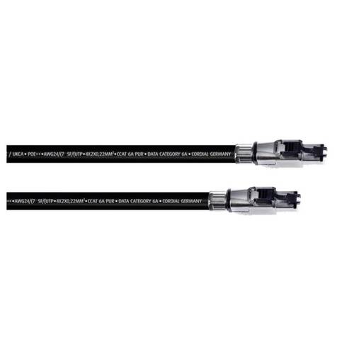 Cordial 15611 RJ45 Netzwerkkabel, Patchkabel CAT 6a SF/UTP 3.00 m Schwarz PUR-Mantel 1 St.