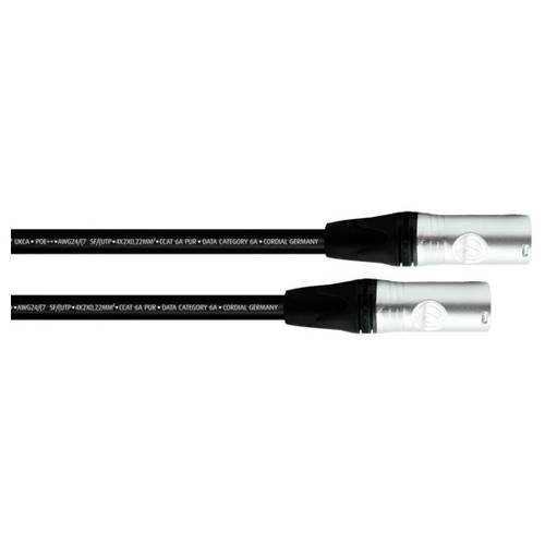 Cordial 15622 RJ45 Netzwerkkabel, Patchkabel CAT 6a SF/UTP 5.00 m Schwarz PUR-Mantel 1 St.