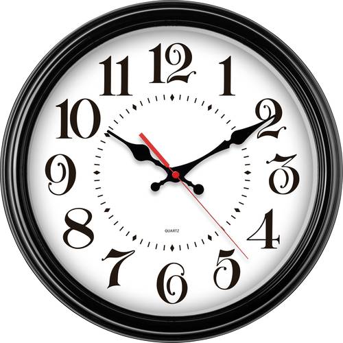 EUROTIME 80882-05 Quarz Wanduhr 31 cm Schwarz