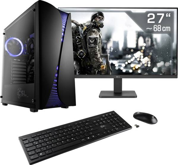 CSL Computer Gaming PC M11260H 68.6 cm (27 Zoll) Full HD AMD Ryzen 5 5600GT 16 GB RAM 1 TB SSD AMD Radeon™ Onboard Graphics Win 11 Home 92254