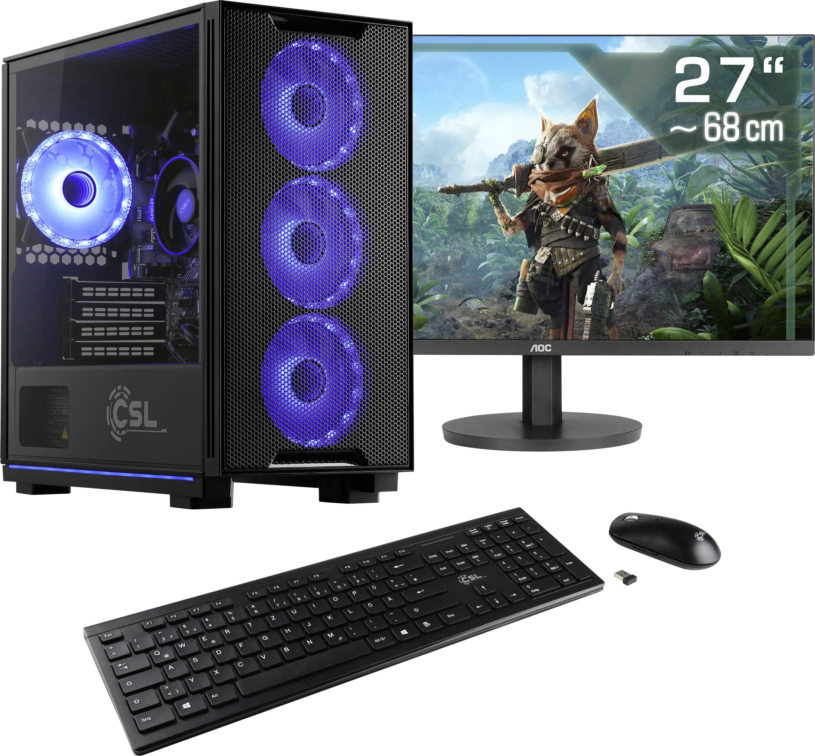 CSL Computer Gaming PC M11320H 68.6 cm (27 Zoll) WQHD AMD Ryzen 7 9700X 32 GB RAM 1 TB SSD AMD Radeon™ Onboard Graphics 