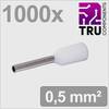 TRU COMPONENTS TC-13377192 Aderendhülse 0.5 mm² Teilisoliert Weiß 1000 St.