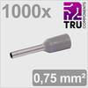 TRU COMPONENTS TC-13377196 Aderendhülse 0.75 mm² Teilisoliert Grau 1000 St.