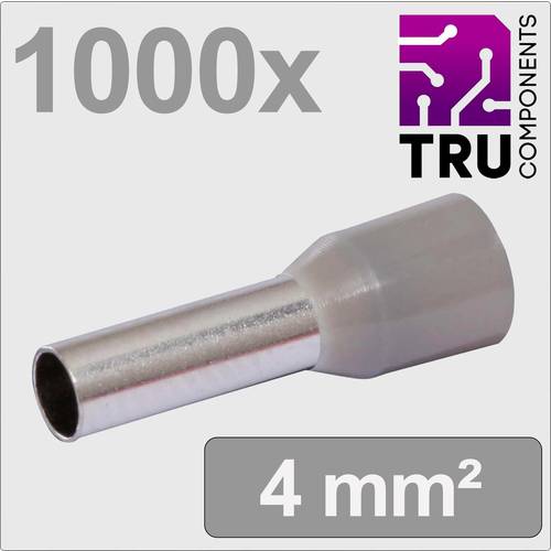 TRU COMPONENTS TC-13377212 Aderendhülse 4 mm² Teilisoliert Grau 1000 St.