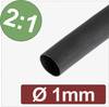 Quadrios 24CA261 Schrumpfschlauch ohne Kleber Schwarz 1 mm 0.50 mm Schrumpfrate:2:1 Meterware