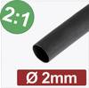 Quadrios 24CA262 Schrumpfschlauch ohne Kleber Schwarz 2 mm 1 mm Schrumpfrate:2:1 Meterware