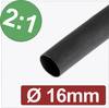 Quadrios 24CA269 Schrumpfschlauch ohne Kleber Schwarz 16 mm 8 mm Schrumpfrate:2:1 Meterware