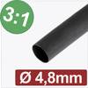 Quadrios 24CA285 Schrumpfschlauch mit Kleber Schwarz 4.80 mm 1.60 mm Schrumpfrate:3:1 Meterware