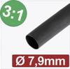 Quadrios 24CA287 Schrumpfschlauch mit Kleber Schwarz 7.90 mm 2.63 mm Schrumpfrate:3:1 Meterware