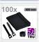 '100x 400 mm' schwarze Klettkabelbinder von TRU COMPONENTS, abgebildet in einer geöffneten Verpackung mit Beispielstücken.