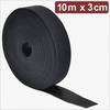 Quadrios 24CA308 Klettband zum Bündeln Haft- und Flauschteil (L x B) 10 m x 3 cm Schwarz 10 m