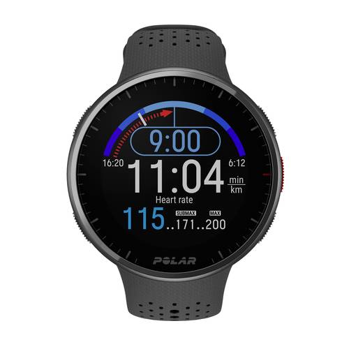 Polar PACER PRO HR GPS-Pulsuhr mit Brustgurt Carbon, Grau