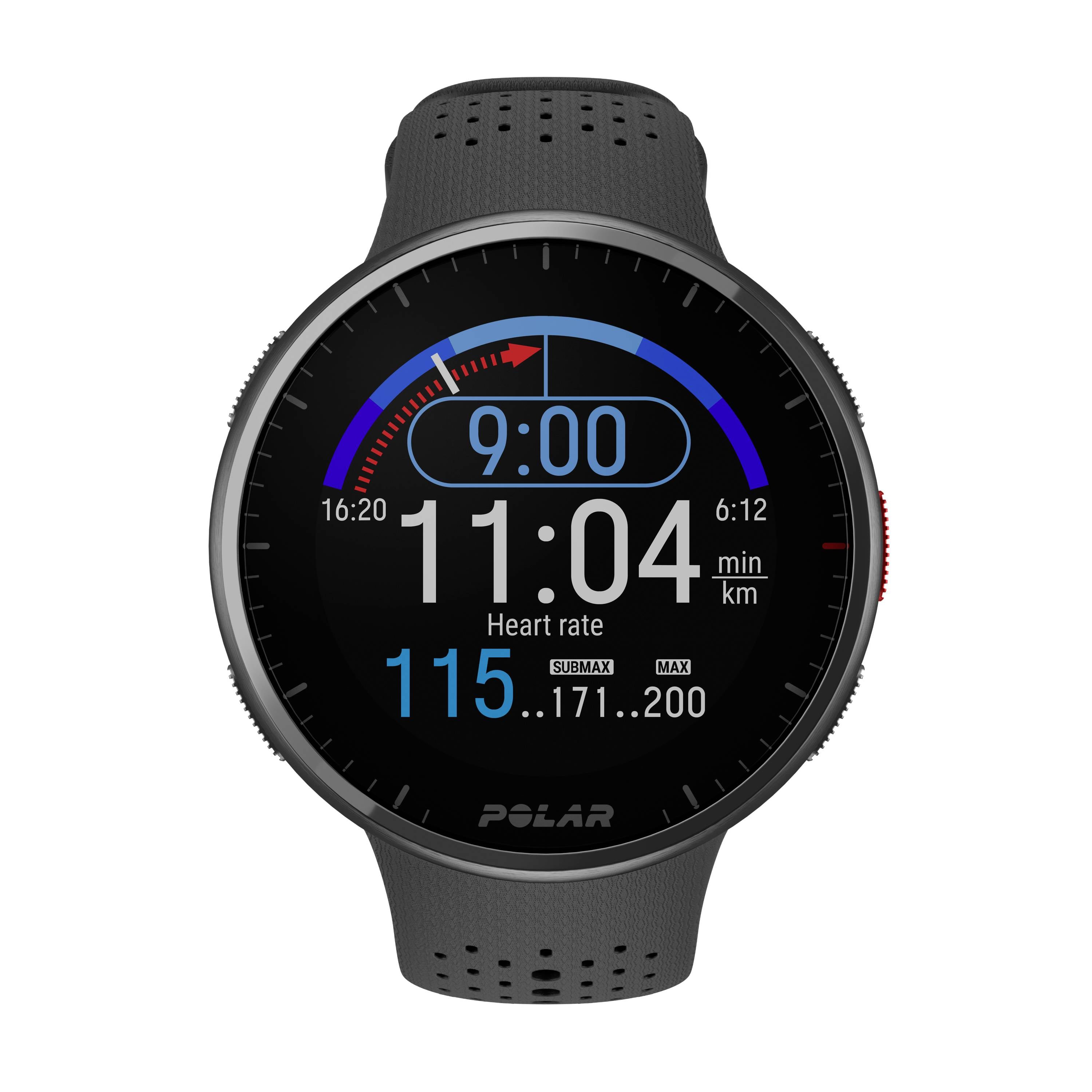 Polar Pacer Pro + H10 GPS-Sportuhr Uni Carbon, Grau