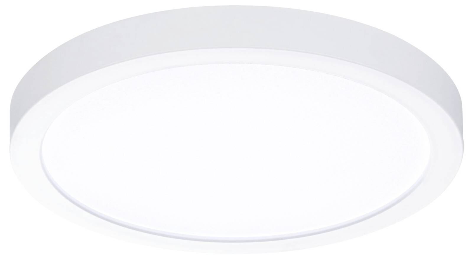 Runde LED-Deckenleuchte in Weiß mit schlichtem Design. Ideal für moderne Innenräume.