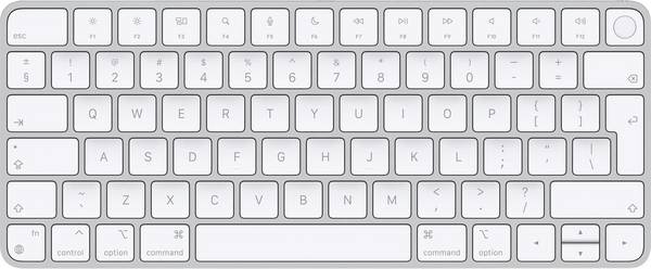 Apple Magic Keyboard mit Touch ID für Mac Modelle mit Apple Chip – Schweiz Bluetooth® Tastatur Schweiz, QWERTZ, Mac Weiß Multimediatasten, Wiederaufladbar