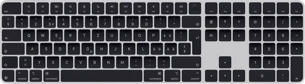 Apple Apple Magic Keyboard mit Touch ID und Ziffern­block 2024 Bluetooth® Tastatur Schweiz, QWERTZ, Mac Schwarz Multimediatasten, Fingerabdruckleser