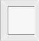 Ein rechteckiger, weißer Lichtschalterrahmen ohne sichtbaren Schalter, vor einem weißen Hintergrund.