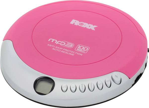 Roxx PCD 501 pink Tragbarer CD-Player CD, CD-R, CD-RW, MP3  Pink, Silber