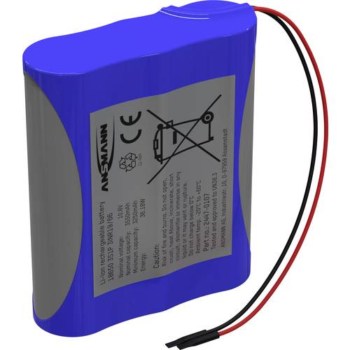Ansmann 3S1P Akkupack 3x 18650 Kabel Li-Ion 10.8 V 3350 mAh