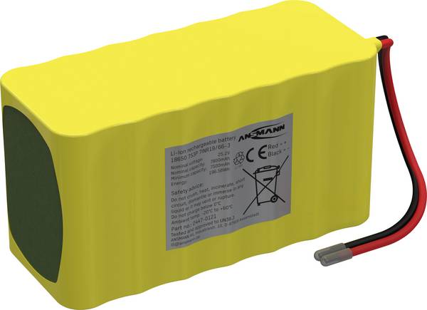 Ansmann 7S3P Akkupack 21x 18650 Kabel Li-Ion 25.2 V 7800 mAh