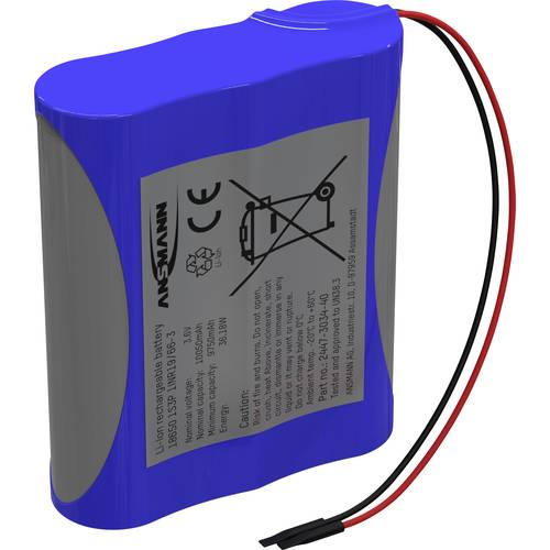 Ansmann 1S3P Akkupack 3x 18650 Kabel Li-Ion 3.6 V 10050 mAh