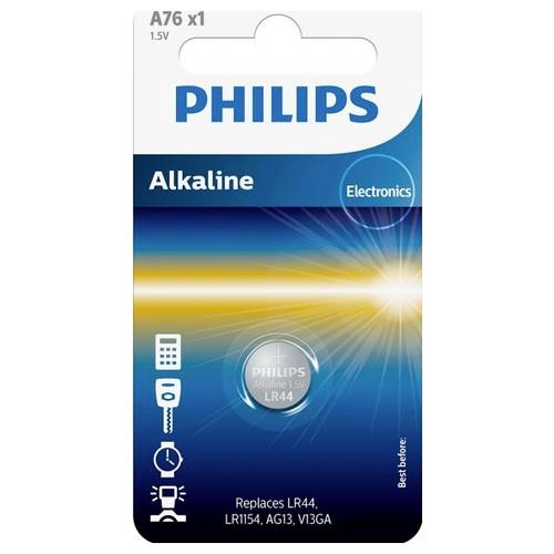 Philips Knopfzelle LR 44 1.5 V 1 St. Alkali-Mangan A76