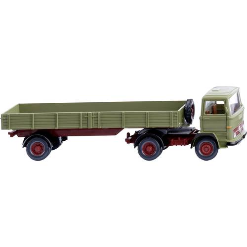 Wiking 051003 H0 LKW Modell Mercedes Benz Pritschensattelzug, schilfgrün