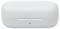 Weiße Ladehülle mit Sony-Logo für kabellose Ohrhörer, geschlossen, mit Ladeanzeige auf der Vorderseite.