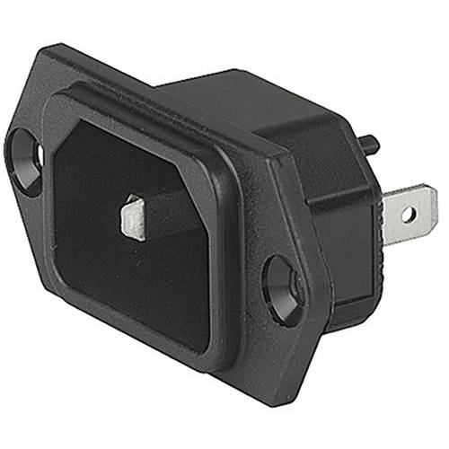 Schurter 6102.3100 Kaltgeräte-Steckverbinder Stecker, gerade Gesamtpolzahl: 2 10 mA Schwarz 1 St.