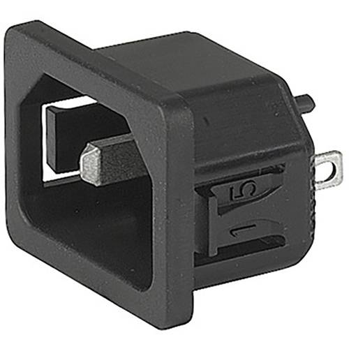 Schurter 6102.5220 Kaltgeräte-Steckverbinder Stecker, gerade Gesamtpolzahl: 2 10 mA Schwarz 1 St.