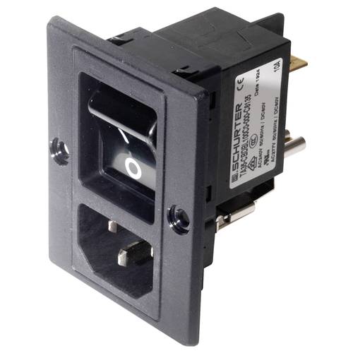 Schurter 3-108-463 Kaltgeräte-Steckverbinder Stecker, gerade Gesamtpolzahl: 3 10 mA Schwarz 1 St.