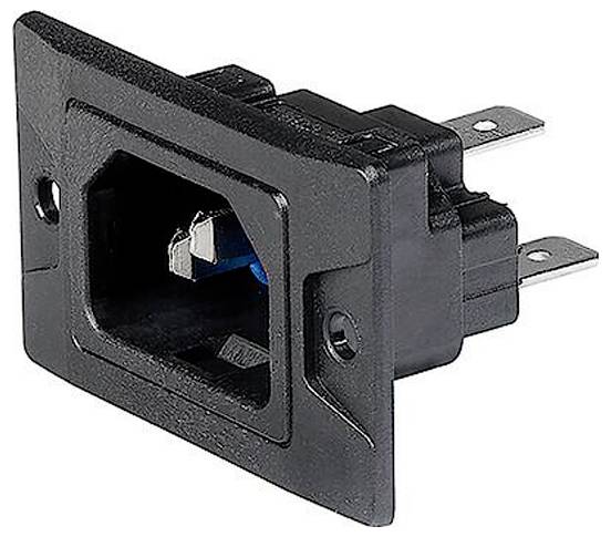 Schurter 3-134-881 Connettore IEC Spina dritta Tot poli: 2 10 mA Nero 1 pz.