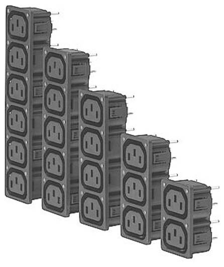 Schurter 3-135-296 Kaltgeräte-Steckverbinder Buchse, gerade Gesamtpolzahl: 18 10 mA Weiß 1 St.