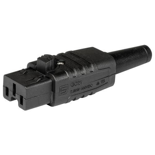 Schurter 3-142-747 Kaltgeräte-Steckverbinder Stecker, gerade Gesamtpolzahl: 3 6.5 mA Schwarz 1 St.