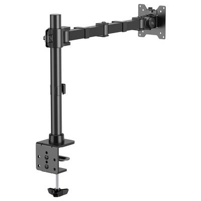 Höhenverstellbare Monitorhalterung aus Metall, zur Tischmontage. Unterstützt flexible Ausrichtung und sorgt für ergonomisches Arbeiten.