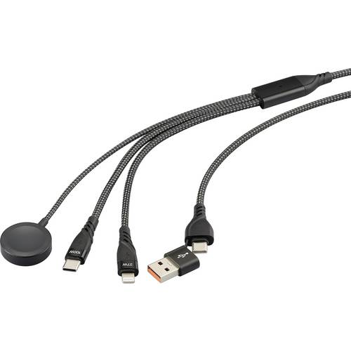 Renkforce USB-Ladekabel USB 2.0 USB-A Stecker, USB-C® Stecker, Apple Lightning Stecker, USB-C® Stecker, magnetischer Kon...