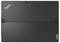 Ein dünnes, schwarzes Lenovo ThinkPad, geschlossen, Rückansicht, im Querformat.