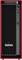 Eine schwarze Lenovo ThinkStation P5 Tower mit einer sechseckig gemusterten Frontblende und roter Zierleiste, die für Hochleistungsrechenaufgaben entwickelt wurde.
