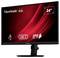 ViewSonic-Monitor mit 24 Zoll Bildschirm, USB-C Anschluss und IPS-Technologie. Rotes, dynamisches Hintergrunddesign.