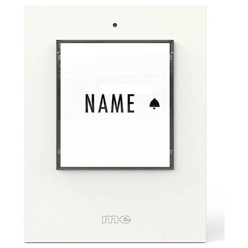 m-e modern-electronics 41430 Klingeltaster beleuchtet, mit Namensschild Weiß