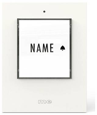 m-e modern-electronics 41430 Klingeltaster beleuchtet, mit Namensschild  Weiß