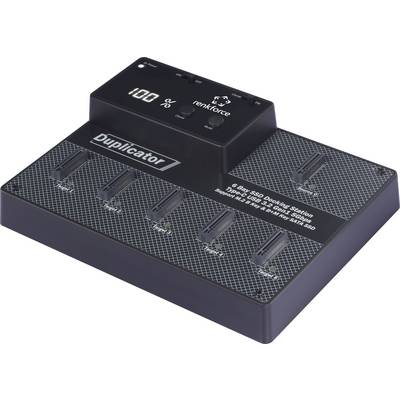 'Renkforce Duplicator mit fünf SSD-Steckplätzen, LED-Anzeige und Bedienfeld zur Duplizierung von SSDs, USB 3.0, SATA, IDE.'