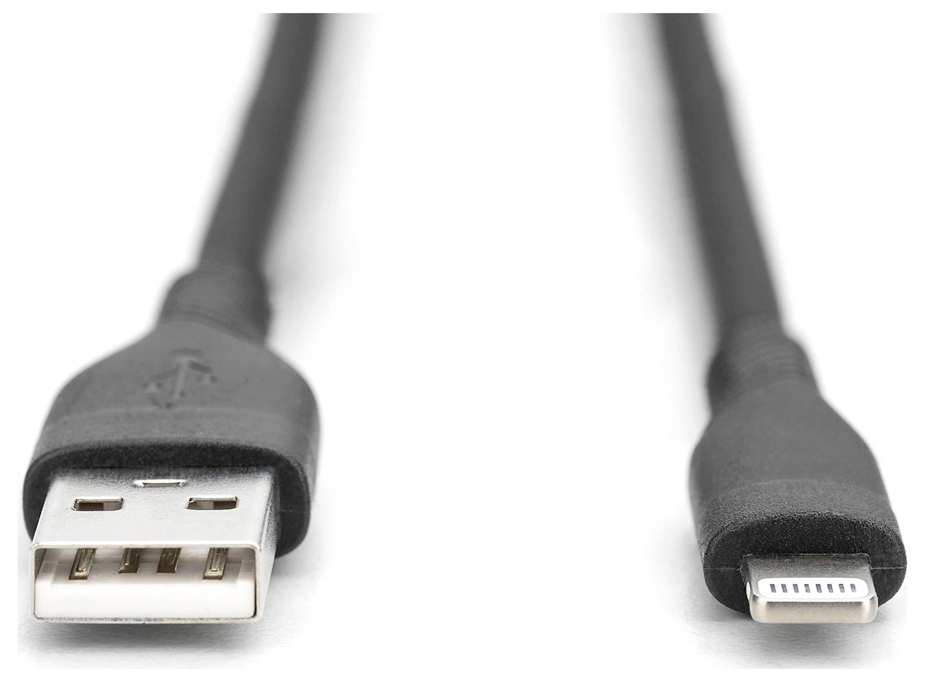 USB-zu-Lightning-Kabel, das zum Verbinden von Geräten mit Stromquellen oder zum Datentransfer genutzt wird.