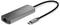 USB-C-auf-Ethernet-Adapter in Silber mit schwarzem Kabel, geeignet für die Verbindung eines Computers mit einem Netzwerk über Ethernet.