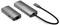 USB-C-Hub in Grau mit zwei Anschlüssen, darunter ein USB- und ein Ethernet-Port sowie ein USB-C-Kabel. Ideal für Laptops.