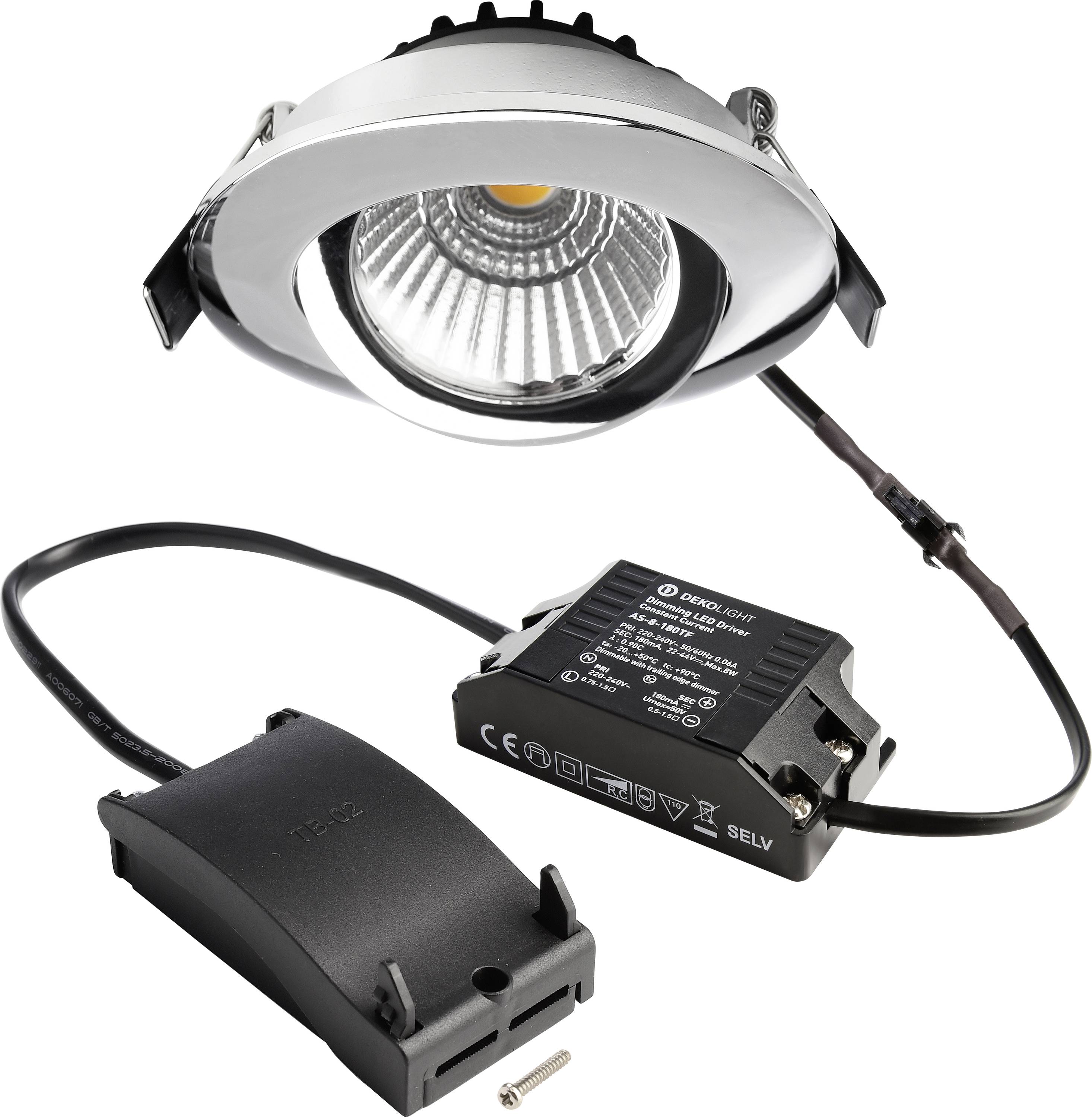 Deko Light 565379 Dione LED-Einbauleuchte EEK: E (A - G) LED LED fest eingebaut 8.5 W Chrom