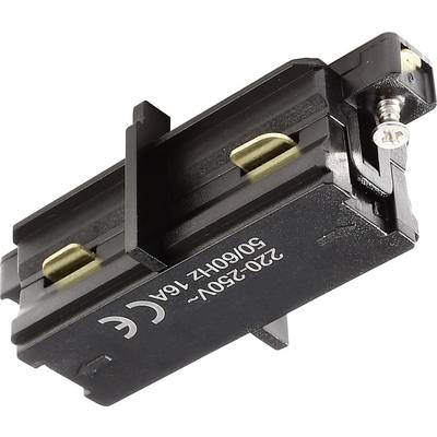 Ein schwarzer elektrischer Sicherungshalter mit goldfarbenen Kontakten, bedruckt mit technischen Spezifikationen für 220V-50/60Hz, maximal 16A.